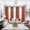thumbnail image 2 of Terracotta Curtains 108 Inches Long for Living Room 2 Panels Set Rod Pocket Light Airy Flowy Semi Sheer Linen Draperies Light Filter Rust Curtains for Patio Sliding Door Dining Room Western Decor 9 FT, 2 of 8