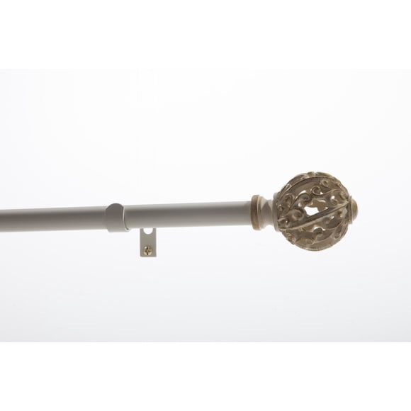 Levolor Curtain Rod in White with Ball Finial