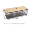 thumbnail image 4 of ITY International - Boîte de Rangement avec Couvercles en Bambou, 3 Compartiments, 9.45 Pouces x 3.34 Pouces x 2.75 Pouces, Transparent, 4 of 4