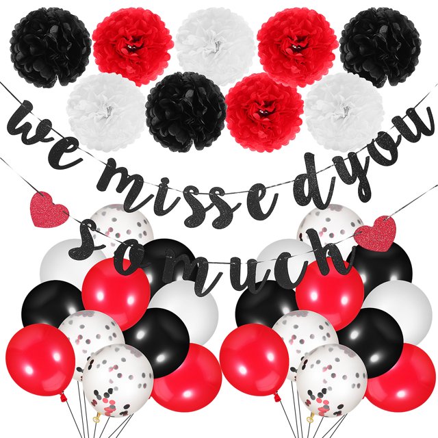 1 Set Welcome Home Decorations Party Balloons We Missed You Banner Party Decorations For Home Yard