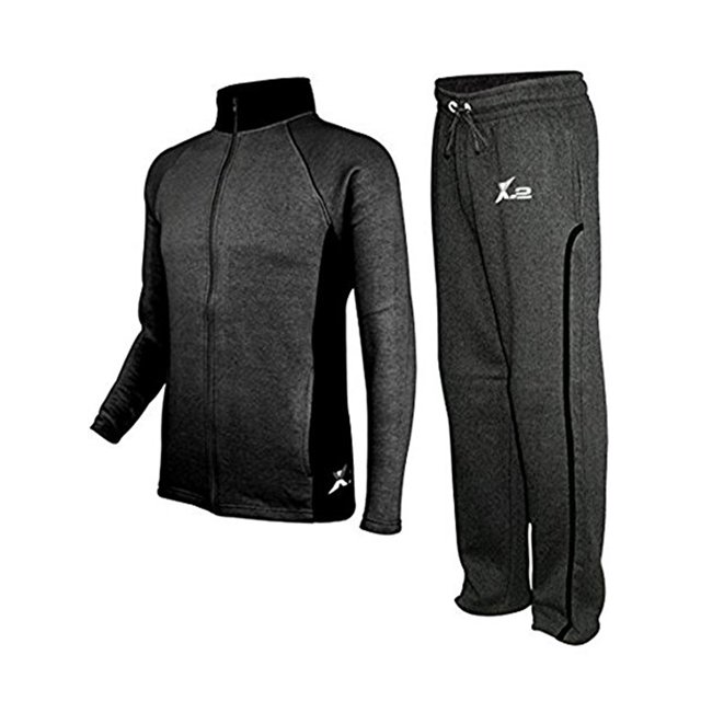 X-2 Mens Athletic Activewear Full Zip Fleece Color Tracksuit Jogging Sweatsuit