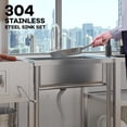 thumbnail image 2 of Stainless Steel Utility Sink, 28 Inch Single Bowl Kitchen Sink with Faucet, Hot and Cold Water Pipe, Storage Shelf, Freestanding Commercial Sink for Garage, Shop, Laundry, Sliver, 2 of 11