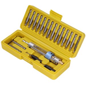 High Speed Steel Screwdriver Bit, Screw Extractor Drill Set Quick Change 20Pcs  for Electric Power Drills for Wood
