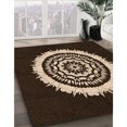 thumbnail image 3 of Ahgly Company Machine Washable Indoor Round Transitional Black Brown Area Rugs, 8' Round, 3 of 7