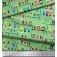 thumbnail image 2 of Soimoi Moss Georgette Fabric Paper Boat Art & Craft Fabric Prints by Yard 42 Inch Wide, 2 of 3