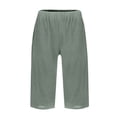 thumbnail image 4 of Wensltd Shorts d'Été à Jambe Grand pour Femmes, Mode, Lin, Fluides, Confortables, 4 of 5