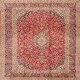 thumbnail image 1 of Ahgly Company Tapis d'Intérieur Carré Traditionnel Médaillon Rouge, 9 Pieds Carré, 1 of 6