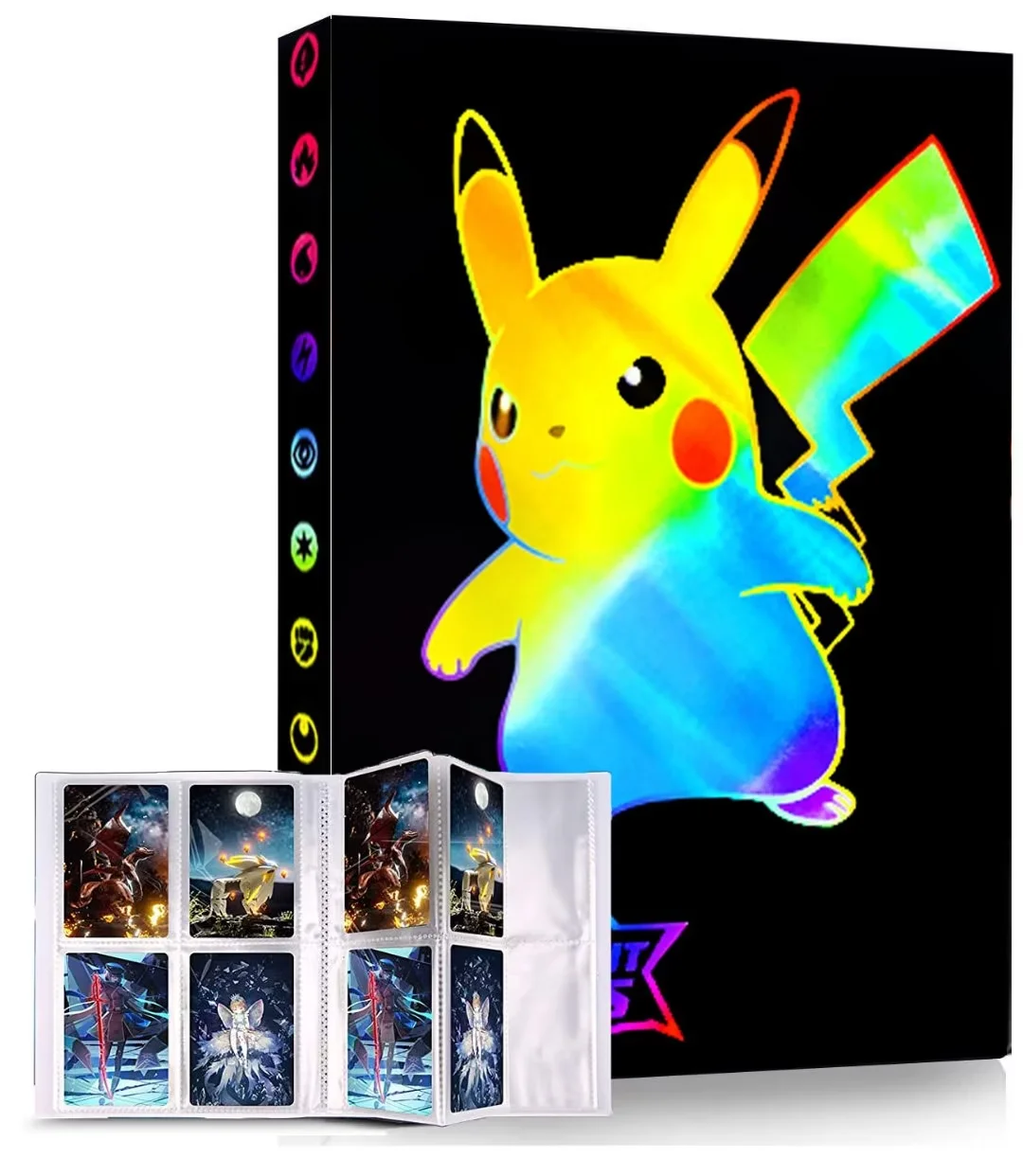 Trading Card Binder, 4-Pocket Album Book Holder, Fits for TCG Game 240 Cards-OPA1