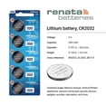 thumbnail image 3 of Renata CR2032 3V Lithium Coin Cell Batteries (100 Count), 3 of 5