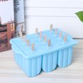 thumbnail image 3 of Ice Pop , Ice Cream , Food Grade Silicone Ice Cream  Ice Cream Making Tool Frozen Ice Popsicle Maker For Home Kitchen Pink,Blue,Green, 3 of 8