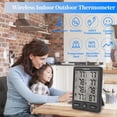 thumbnail image 2 of Geevon Indoor Outdoor Thermometer Wireless with 3 Remote Sensors, Digital Hygrometer Thermometer Temperature Humidity Monitor with Comfort Indicator, Temp Alarm, 60M/200FT Range for Home(Black), 2 of 8