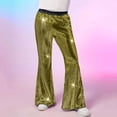 thumbnail image 1 of Men Solid Casual Slack And Tight Waist Stage Performance Sequined Pants Nightclub Style Flared Pants, 1 of 5