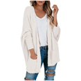thumbnail image 2 of XZNGL Open Front Cardigan for Women Womens Popcorn Long Sleeve Open Front Pockets Oversized Cardigan Sweater Coats Long Cardigan Sweaters for Women Oversized Cardigan Sweaters for Women, 2 of 9