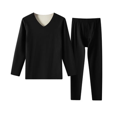 Up to 45% off Miqool Mens Fleece Lined Thermal Underwear Set 2 Piece Long Thermals Top and Bottom Set Winter Warm Soft Base Layer for Cold Weather