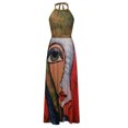 thumbnail image 4 of SMihono Robe Maxi Bohème d'Été pour Femmes Grande Taille Mode Décontractée d'Été Sans Manches à Col Rond Robe Imprimée à Col Licou à Fermeture Éclair Robe pour Femme Longue Plissée Robes Plage Évasée Robe d'Été, 4 of 8