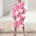 thumbnail image 2 of RXMEKW Velvet Hooded Bathrobe For Girls Long Sleeve Sleepwear Pajama Set With Button Closure, 2 of 7
