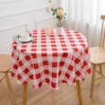 thumbnail image 3 of Nappe Ronde Rouge 60 Pouces Carreaux Buffalo Rouge et Blanc Gingham à Carreaux Nappe - Housse de Table en Polyester Réutilisable Imperméable Essuyable pour Décorations de Fête, Pique-Nique, Salle à Manger, 3 of 6