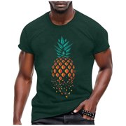 LUOGENLI T-shirts Homme pour Homme T-Shirt Classique Homme Ananas Hommes T-shirt Rond Manchette Homme Top Chemise Homme T -shirts Graphic Tees Pâques Hommes T - chemises Graphics Tees Vintage Valentines Army Green XXL