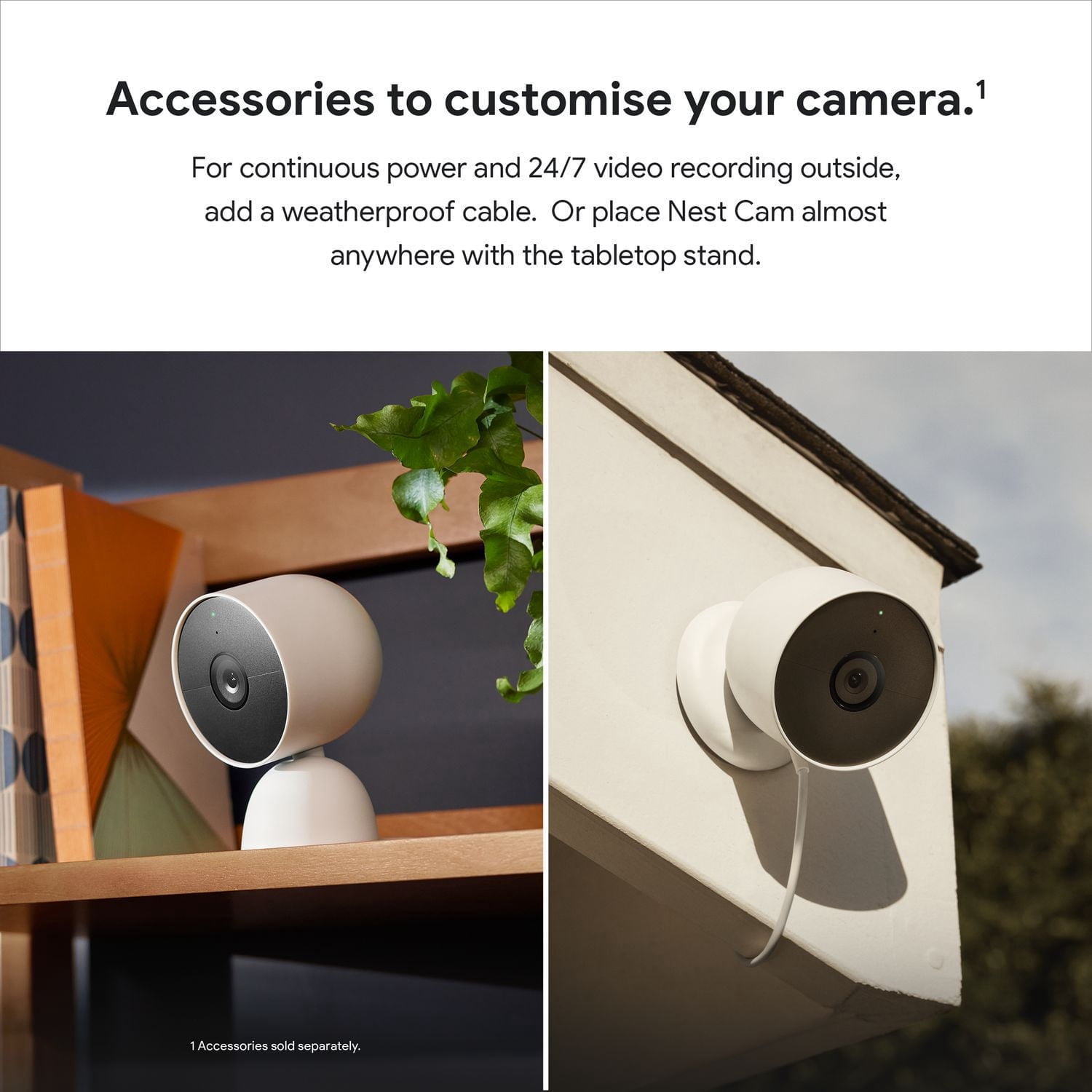 Caméra Google Nest intérieure (filaire, 3e génération) – Vidéo 2K et Gemini – Neige
