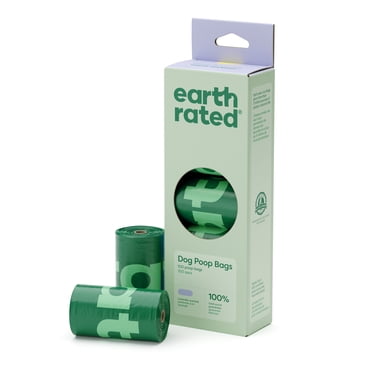 Earth Rated Leak-Proof Dog Poop Bags, Lavender, 100 Bags on 5 Single Refill Rolls