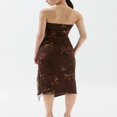 thumbnail image 3 of CNKOO Robe en Maille Florale pour Femmes, Dos Nu, Sans Bretelles, Fendue, Robe de Soirée, 3 of 5