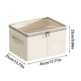 thumbnail image 3 of Weloille 1Pc Clothes Storage Box, Visible Dual Zipper Fabric Organizer, Sturdy Handle Foldable Thickened Large Capacity Dustproof Bin for Closet Wardrobe Underbed, 3 of 6