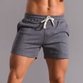 thumbnail image 4 of Yuzhih Men's Running Shorts Summer Cotton Drawstring Gym Shorts Big and Talls Basic Solid Color Sports Shorts, 4 of 7