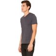 thumbnail image 3 of BELLA+CANVAS T-Shirt Jersey à Col en V pour Homme, TP, Gris Foncé Chiné, 3 of 5