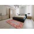 thumbnail image 4 of Ahgly Company Tapis d'Intérieur Carrés Abstraits Rouges Orientaux, 8 Pieds Carré, 4 of 6