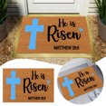 thumbnail image 2 of Doormat Outdoor Front Door Rug Spring Rug Outdoor Extra Durable Door Mat Dirt Trapping Outdoor Welcome Mats for Entryway Front Door Patio Porch, Indoor Outdoor, 16x24 Inch He is Risen MATTHEW, 2 of 7