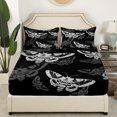 thumbnail image 3 of Erosebridal Gothic Moth Bed Sheets Set Full Size, Skull Bed Sheets Full, Mandala Style Decor 4 Pieces, 3 of 7