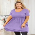 thumbnail image 2 of Tunique Grande Taille pour Femmes Manches Courtes Roses Vertes Hauts 3X Col Rond Vêtements Été Fluide Vêtements de Maternité Chemise, 2 of 6