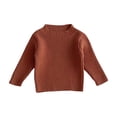 thumbnail image 1 of RKSTN Chandail Garçon Unisexe Couleur Unie Col Rond Manches Longues Chandail Décontracté Mode Tricot Simple Chandail Chaud Haut Style Automne Hiver, 1 of 2