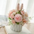 thumbnail image 4 of yingyy Artificial Flowers Ceramic Vase Nordic Style Faux Rose Fake Rope Home Decor Planter Container for Wedding Rose pink, 4 of 6