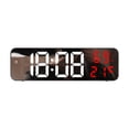 thumbnail image 2 of Large LED Digital Wall Clock with Temperature, Date & Humidity Display - 3-Level Brightness Adjustment, Wall-Mounted or Tabletop, Battery/USB Powered (Batteries Not Included), 2 of 9