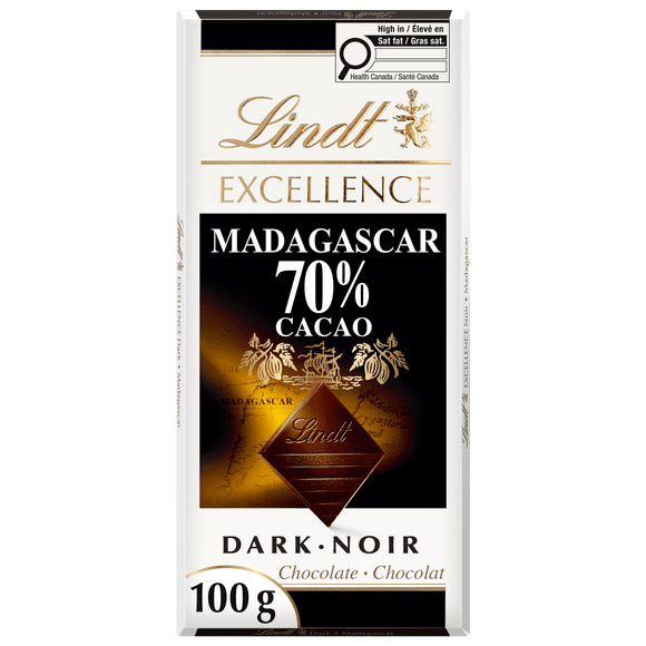Lindt EXCELLENCE Madagascar 70% Cacao Dark Chocolate Bar, 100 Grams