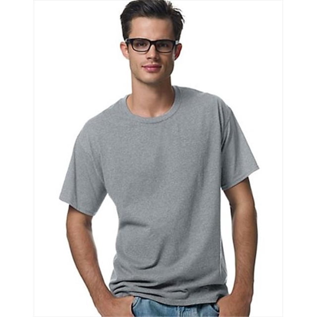 Hanes 5170 Comfortblend Ecosmart T-Shirt à Col Rond pour Homme Taille TG, Gris Acier Pâle.