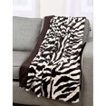 thumbnail image 1 of Zebra Print Couverture en Fausse Fourrure Peluche Micromink Douce, Jeté Réversible pour Adultes (50x60) Pouces, 1 of 1