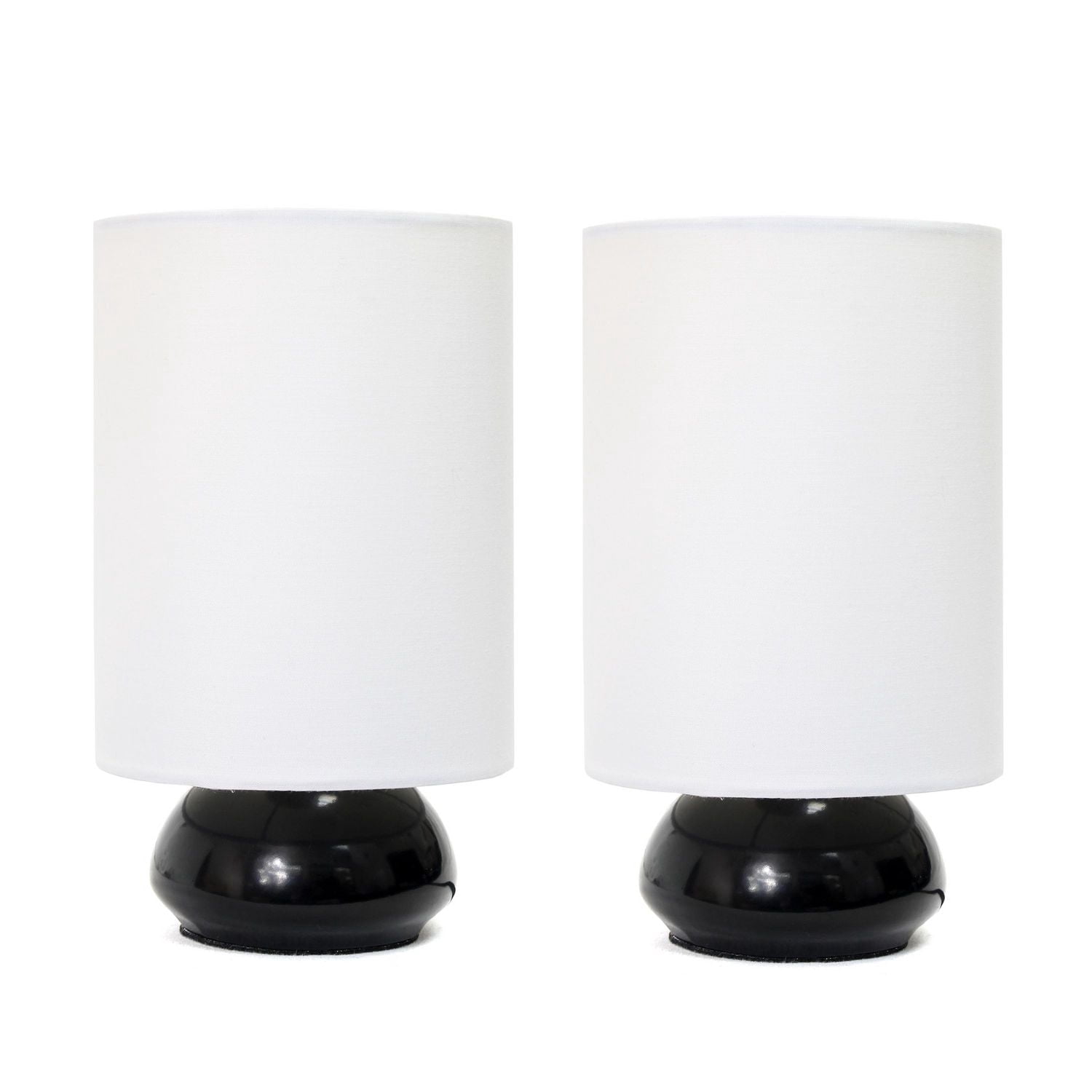 Ensemble de 2 lampes de table tactiles Simple Designs Gemini Colors avec abat-jour en tissu