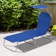 thumbnail image 2 of Outsunny Chaise Longue d'Extérieur, Chaise Longue Pliante Réglable, Bleu, 2 of 10