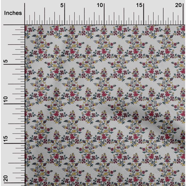 oneOone Cotton Flex Fabric Leaves & Floral Block Decor Fabric Printed BTY 40 Inch Wide