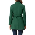 thumbnail image 3 of INSPIRE CHIC Manteau Long Classique pour Femme à Col Montant, Manches Longues, d'Hiver, Ceinturé, S Vert, 3 of 7