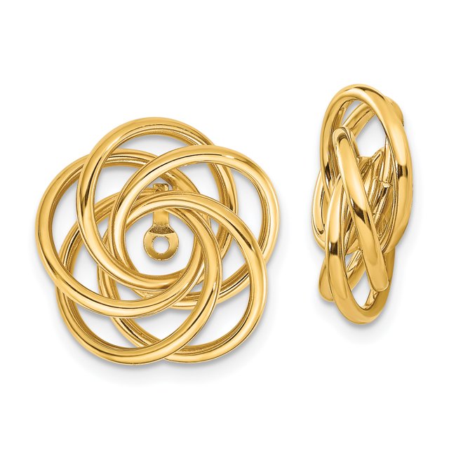 14k Polished Love Knot Earring Jackets T584J