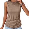 thumbnail image 2 of JDQJBZ Camisoles pour Femmes Couleur Unie Col Rond Sans Manches Coupe Ample Grande Taille Haut Décontracté, 2 of 5