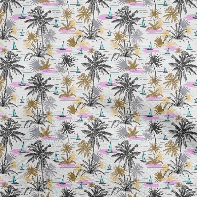oneOone Rayon Light Pink Fabric Sea Life Pattern Fabric For Sewing Printed Craft Fabric By The Yard 56 Inch Wide