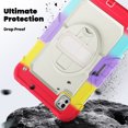 thumbnail image 3 of XYX For iPad Pro 11 inch Case 2024 (M4), 360 Rotating Shockproof Cover with Stand, Screen Protector, Shoulder Strap, Rainbow Red, 3 of 7