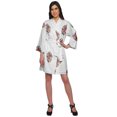 thumbnail image 1 of Moomaya Short Robe For Women Plus Size Printed Cotton Robe Lightweight Nightwear, 1 of 5
