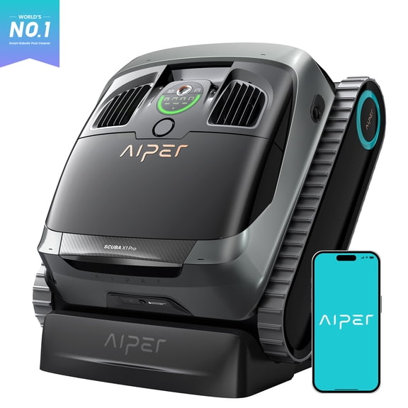Aiper Scuba X1 Pro Cordless Robotic Pool Cleaner, 6600 GPH High-Power Suction with Dual-Jet, Multi-Layer Filtration System, Horizontal Waterline Scrubbing, Ideal for Inground Pools