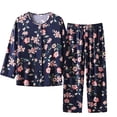 thumbnail image 1 of Penkiiy Womens Pajama Sets Long Sleeve Top and Capri Pants with Pockets Sleepwear Set Two Piece PJS 4XL Multicolor, 1 of 1