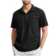 thumbnail image 1 of EOYWHK Big and Tall Linen Shirts for Men Button Up Golf shirts Short Sleeve Collared Business Blouses, 1 of 5
